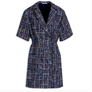 Sandro Paris Alizou double-breasted bouclé-tweed mini dress FR 36/US 4 NWT